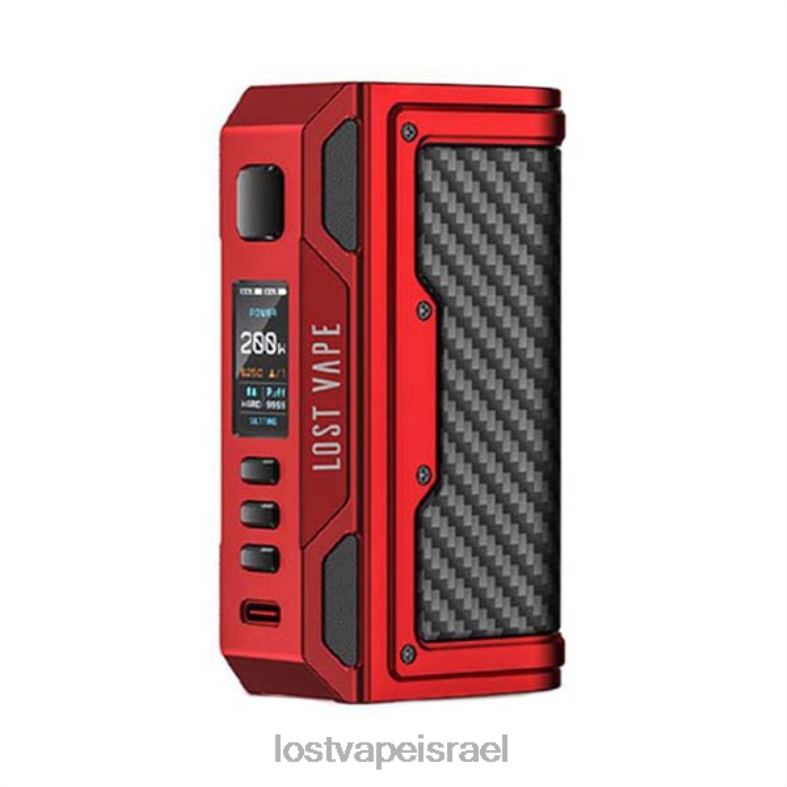 Lost Vape Thelema quest 200w mod אדום מט/סיבי פחמן L26X4178 | Lost Vape Pods Near Me
