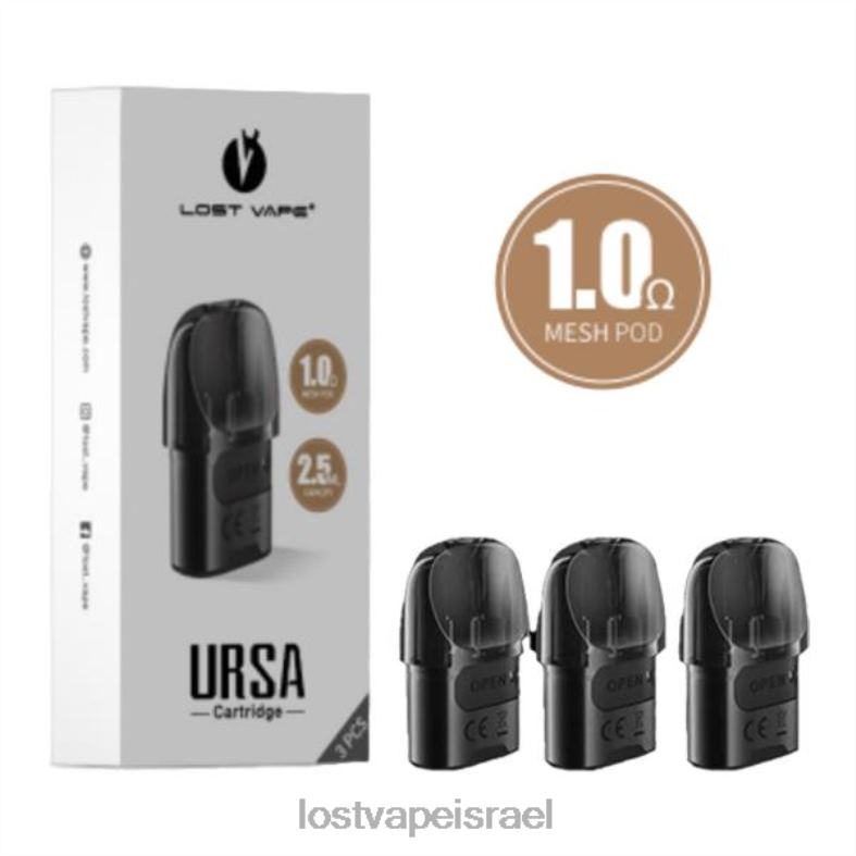 Lost Vape URSA תרמילים חלופיים | 2.5 מ"ל (חבילה של 3) שחור 1.אוהם L26X4124 | Lost Vape Wholesale